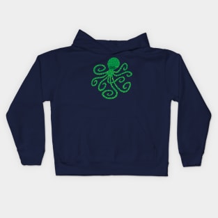 GREEN OCTOPUS Funny Undersea Ocean Creature with Tentacles - UnBlink Studio by Jackie Tahara Kids Hoodie